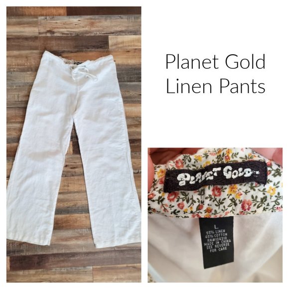 Planet Gold Pants - Planet Gold Linen Blend Pants
